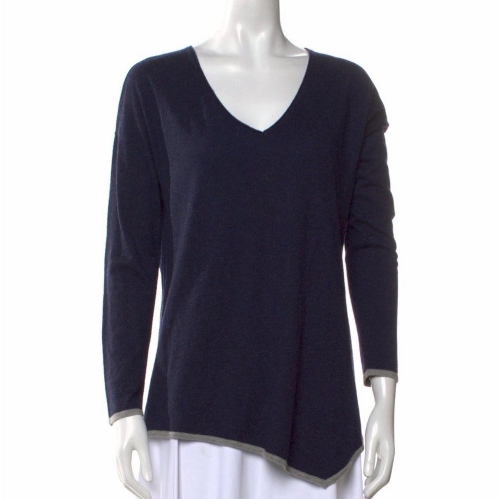 Joie Navy Blue V-Neck Sweater Tee Top Medium